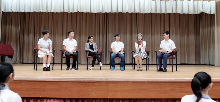 Alumni sharing in a whole-school Assembly