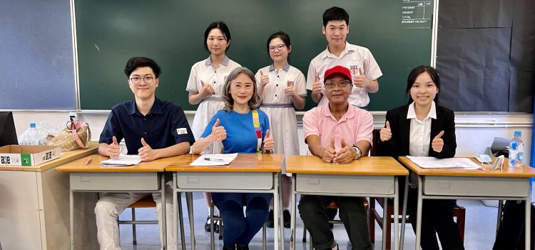 Alumni and former staff coaching our three students for the 21st Century Cup National English Speaking Competition (NESC) (Hong Kong Region) Finals and Awards Ceremony 2023