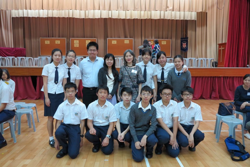 Teachers and students from Stewards Pooi Kei College with Career Mistress Mrs Tam (2nd row, fourth from right).